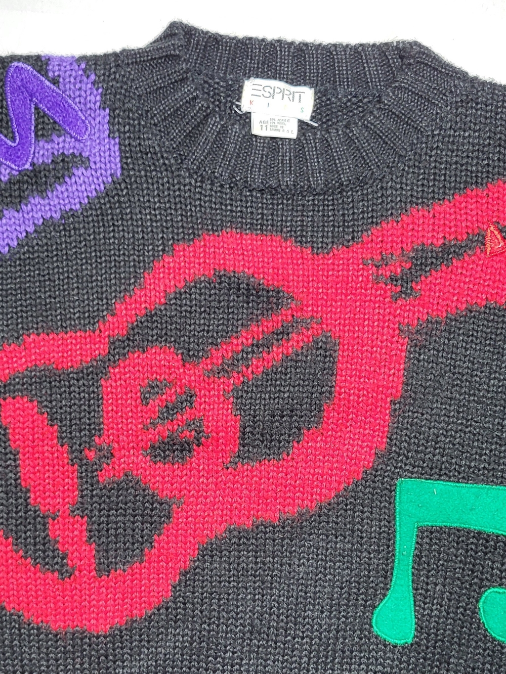 Esprit Kids Vintage Musical Note Chunky Knit Sweater